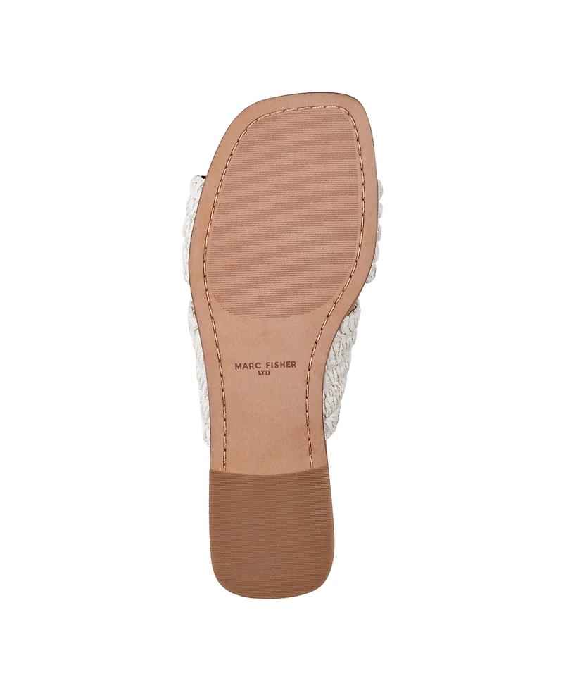 Marc Fisher Ltd Women's Narda Square Toe Flat Sandals