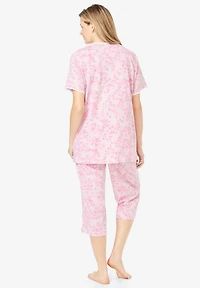 Only Neccessities Plus Necessities 2-Piece Pintuck Tee And Capri Sleep Set