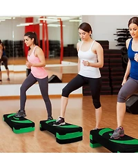 BalanceFrom Fitness Adjustable Workout Aerobic Step Platform Trainer w/Raisers