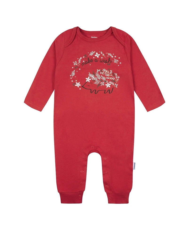 Gerber Baby Girls 2-Pack Long Sleeve Rompers