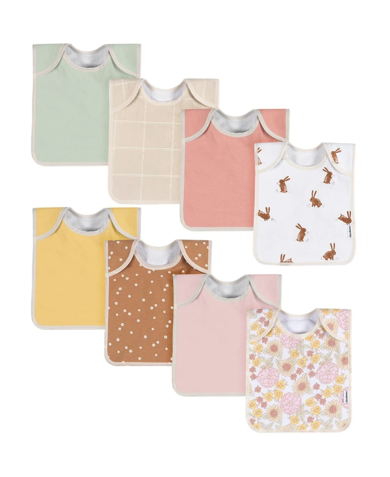 Baby Girls Multi Pink Lap Shoulder Bibs, 8 Pack