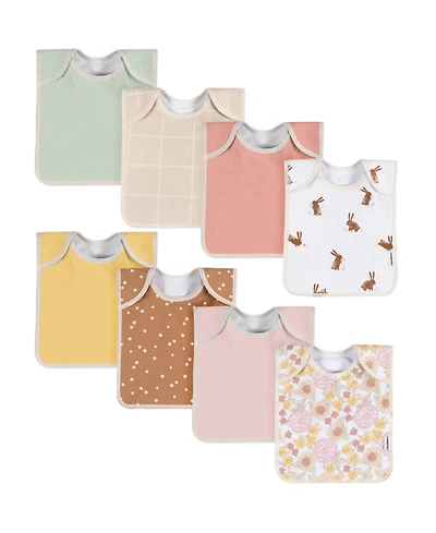 Baby Girls Multi Pink Lap Shoulder Bibs, 8 Pack