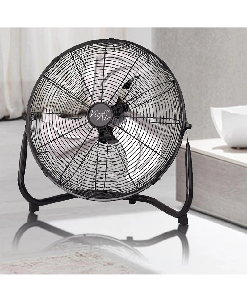 Vie Air 14 Inch Industrial High Velocity Heavy Duty Metal Floor Fan with 3 Speed Settings