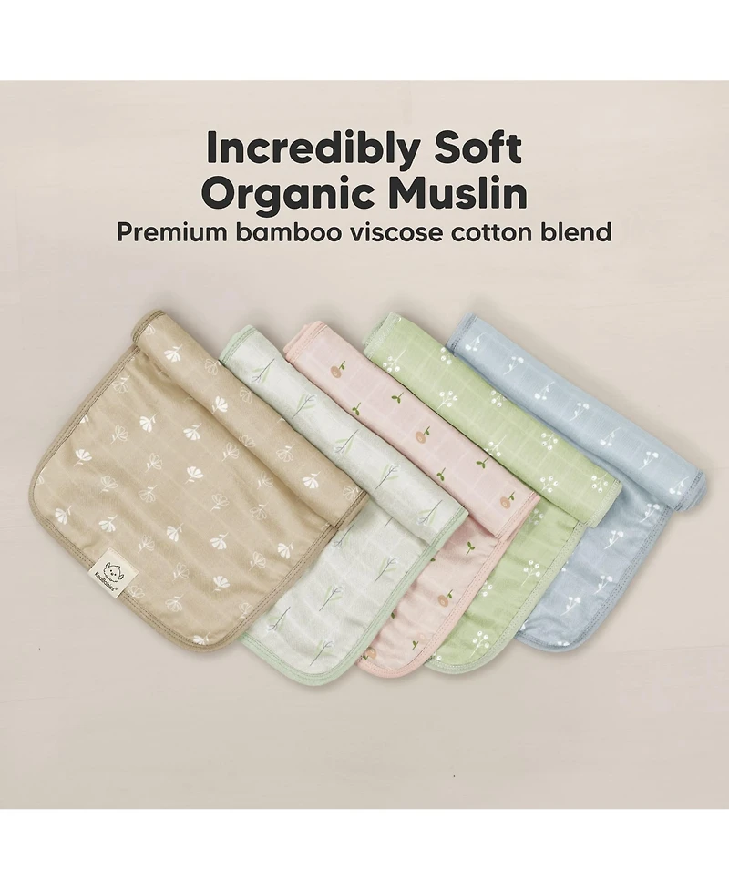 KeaBabies Kids 5pk Lumi Muslin Burp Cloths Cloths, Burping