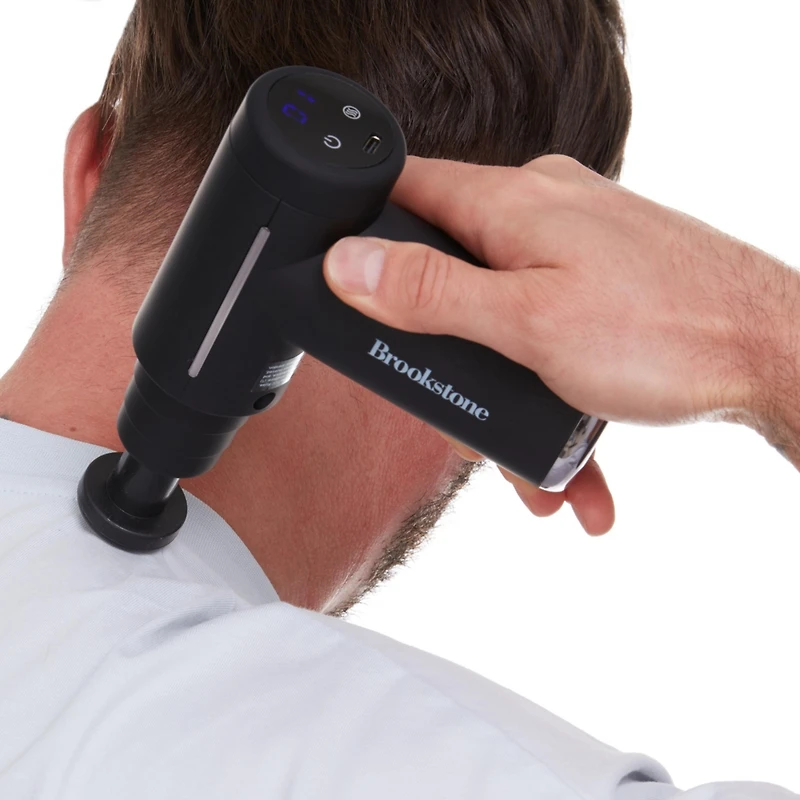 Brookstone Hot and Cold Percussion Massager, 6 Heads, Cordless