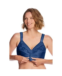 Comfort Choice Women's Easy Enhancer Front Close Wireless Posture Bra