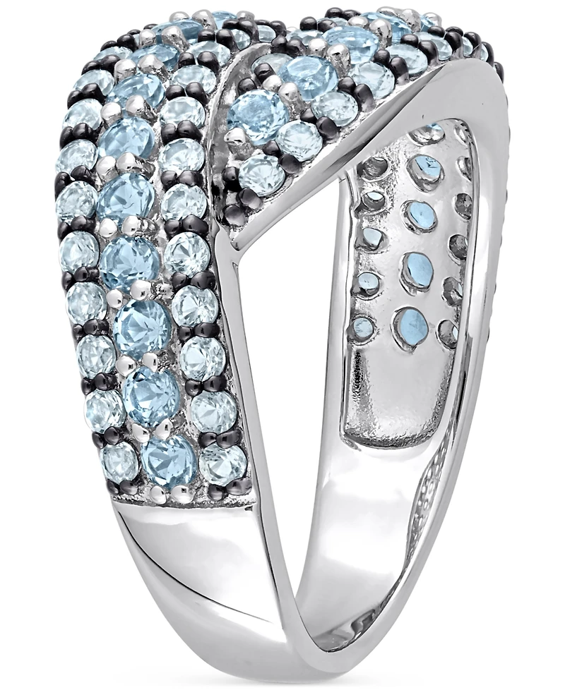 Amethyst (4/5 ct. t.w.) & Rose De France (3/4 Swirl Ring Sterling Silver (Also available Garnet, Pink Sapphire Blue Topaz)