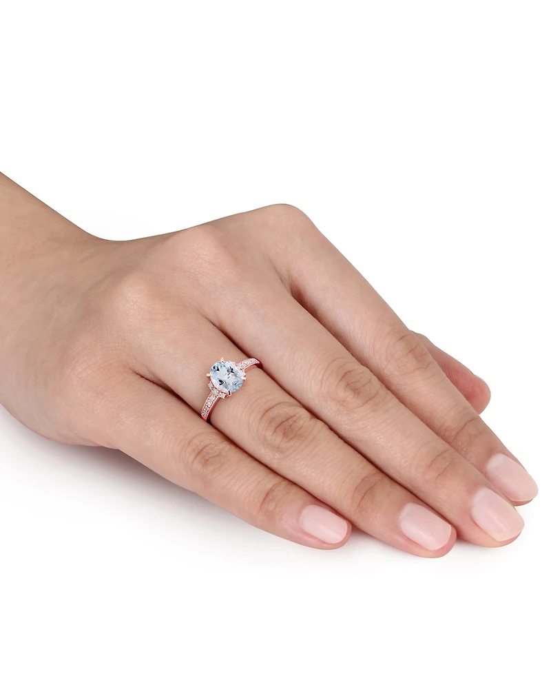 Morganite (1-1/7 ct. t.w.) and Diamond (1/20 Ring 18k Rose Gold Over Sterling Silver (Also available Aquamarine)