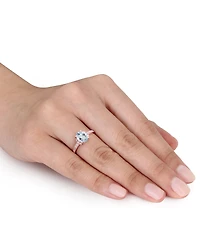 Morganite (1-1/7 ct. t.w.) and Diamond (1/20 Ring 18k Rose Gold Over Sterling Silver (Also available Aquamarine)