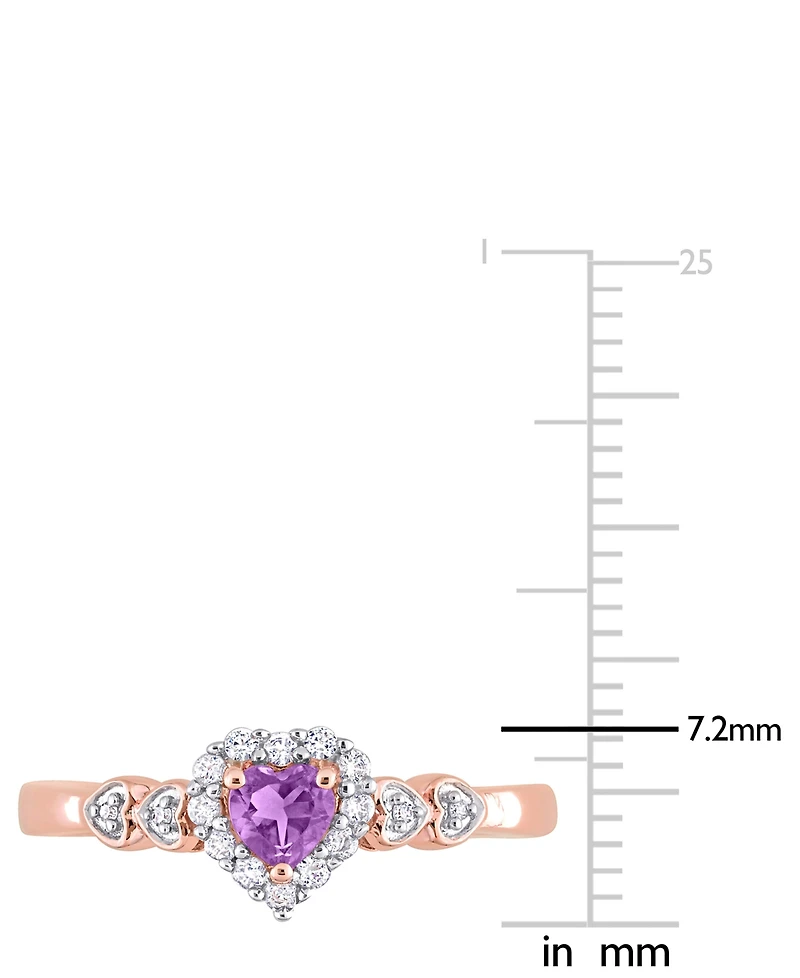 Lab-Grown Blue Sapphire (1/4 ct. t.w.), White (1/8 & Diamond Accent Heart Ring Sterling Silver