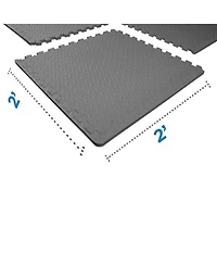 BalanceFrom Fitness Foam Interlocking Exercise Floor Mat, 96 SqFt, Gray (2 Pack)