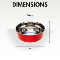 Country Living Set of 2 Heavy Gauge Stainless Steel Dog Bowls - Non-Skid, Durable & Rust-Resistant, Perfect for Food Water