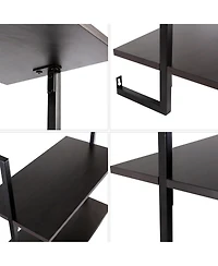 Madera Industrial -Shelf Wood Wall-Mounted Open Ladder Bookcase