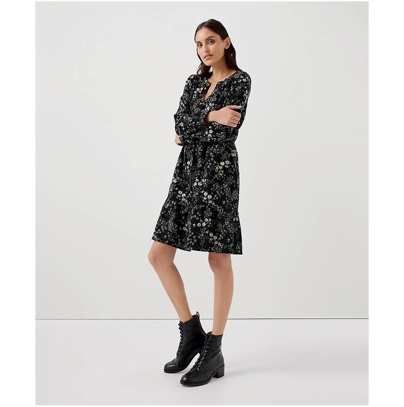 Pact Women's Organic Cotton Cafe Crepe Tiered Dress