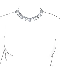 Bling Jewelry Estate Art Deco Style Multi Teardrop Cz Statement Spray Bib Collar Necklace Silver Plated