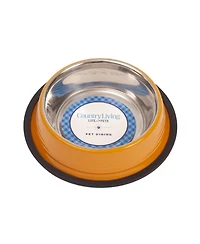 Country Living Set of 2 Ribbed Non-Slip Stainless Steel Pet Bowls – Durable and Safe Dog