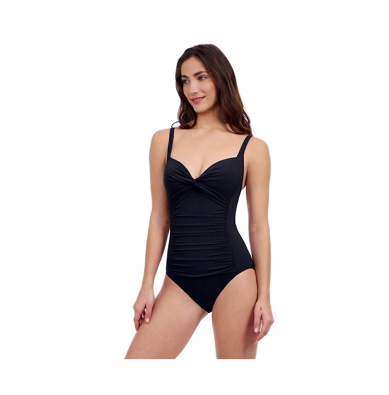 Profile by Gottex Women's Tutti Frutti Sweetheart Twist Front Princess Seam One Piece