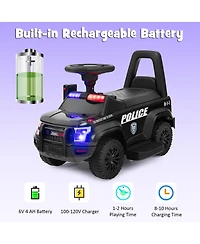 2-in-1 6V Kids Ride On Car Toddler Push w/ Megaphone & Siren
