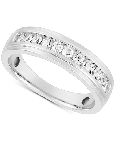 Grown With Love Men's Lab Diamond Channel Band (1/2 ct. t.w.) Set 10k White Gold