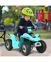 Gymax 6V Kids Electric Quad Atv 4 Wheels Ride On Toy Toddlers Forward & Reverse Red