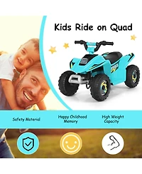 Gymax 6V Kids Electric Quad Atv 4 Wheels Ride On Toy Toddlers Forward & Reverse Red