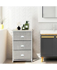 Gymax 3 Drawer Nightstand Side Table Storage Tower Dresser Chest Home Office Furniture
