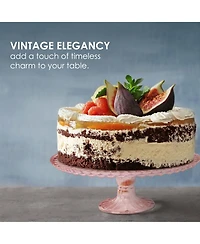 Amici Home Rochester Footed Glass Cake Stand - Pink