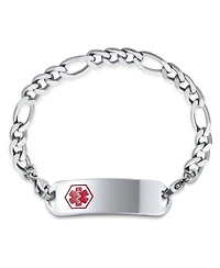 Bling Jewelry Lightweight Blank Identification Medical Id Link Bracelet Stainless Steel 8.5in