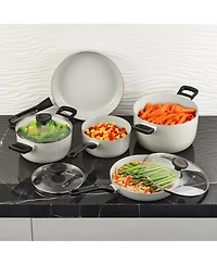 BergHOFF Leo Glints 8pc Ceramic Nonstick Cookware Set, Spirit, Recycled