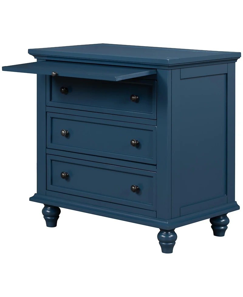 Slickblue 3-Drawer Wood Storage Cabinet – End Table with Pull-Out Tray