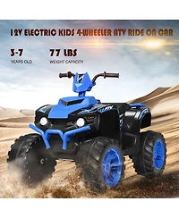 12V Kids 4-Wheeler Atv Quad Ride On Car w/ Led Lights Music Usb