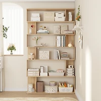 Famapy Wooden Grain 12-Shelves Standard Bookcase