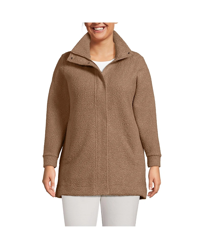 Lands' End Plus Boucle Fleece Coat