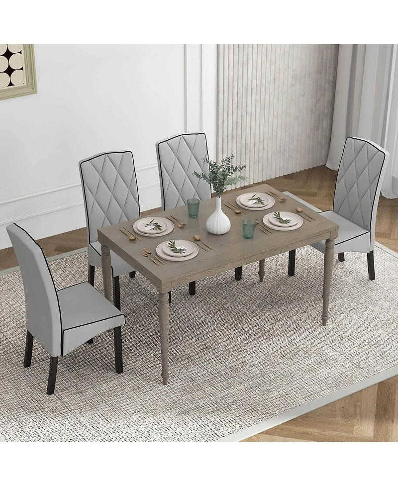 Gymax Modern Dining Chair Set of 4 w/ High Backrest High-density Sponge Cushion