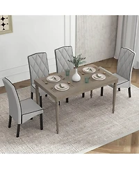 Gymax Modern Dining Chair Set of 4 w/ High Backrest High-density Sponge Cushion
