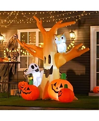 Yescom 7.5 Ft Halloween Inflatables Outdoor Yard Decoration,Blowup Scary Led Tree,Ghost,Owl,Pumpkin 2024