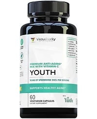 Youth Premium Anti-Aging Mix Capsules, Anti Aging Supplement for Women and Men s Longevity, Brain, Heart, Cell & Skin Support, Vitauthority, 60ct