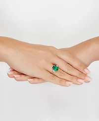 Grown With Love Lab Ruby (7-1/4 ct. t.w.) & Diamond (3/8 Statement Ring 14k Gold (Also available Emerald)