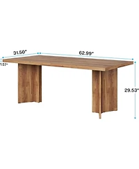 Tribesigns 63-inch Dining Table for 4-6, Farmhouse Kitchen Table with Large Tabletop, Rectangular Dinner Eating Table