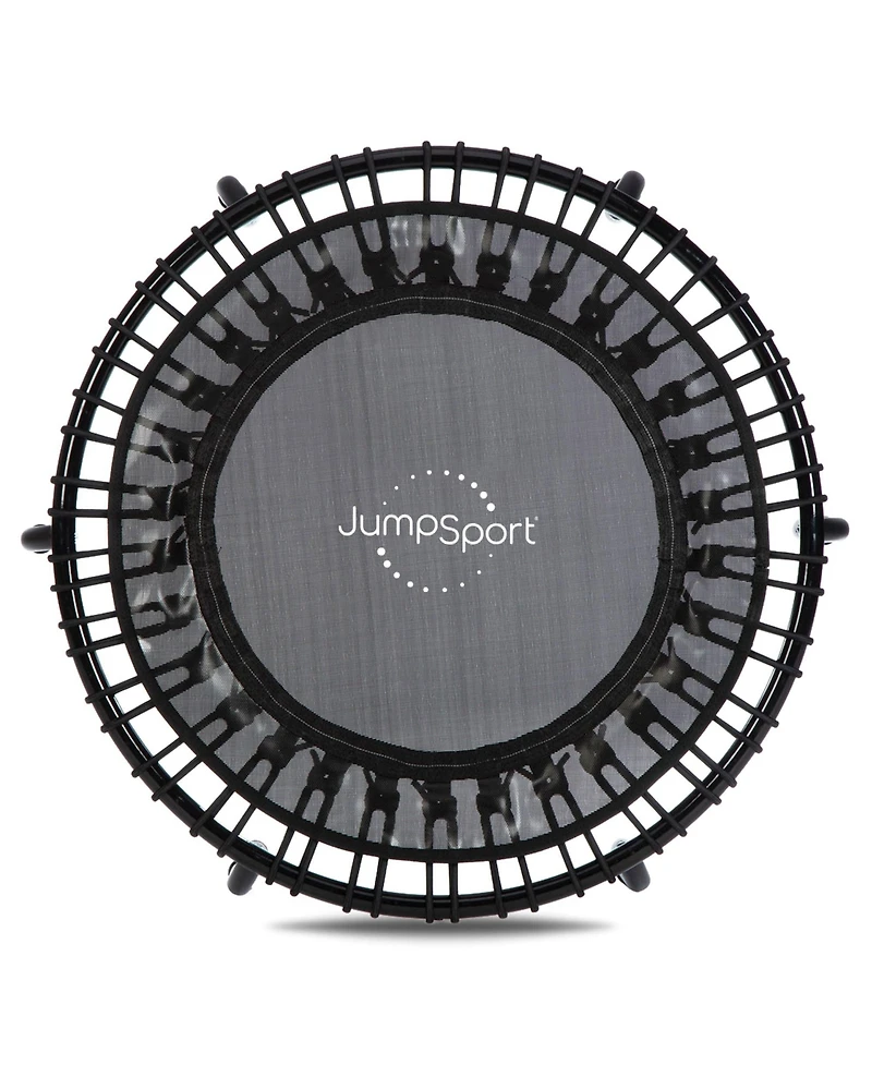 JumpSport 220 in-Home Cardio Fitness Rebounder, 39-inch | Mini Trampoline with Arched-Legged & Videos Included | Safe, Sturdy and Low-Impact