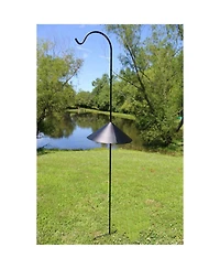 Ashman 92 Inch Shepherd's Hook Premium Metal Garden Plant Hanger, Black (3 Pack