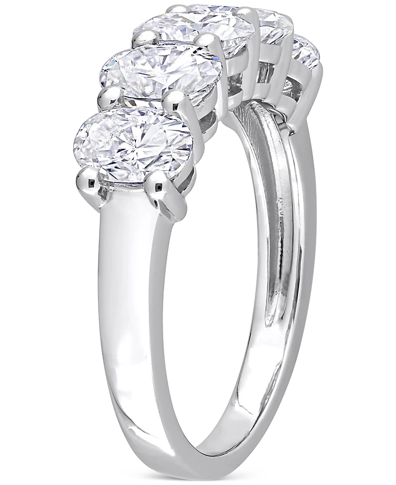 Moissanite Oval Five Stone Anniversary Band (2-1/2 ct. t.w.) 10k White Gold