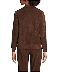 Lands' End Women's Long Sleeve Sport Cord Quarter Zip Pullover