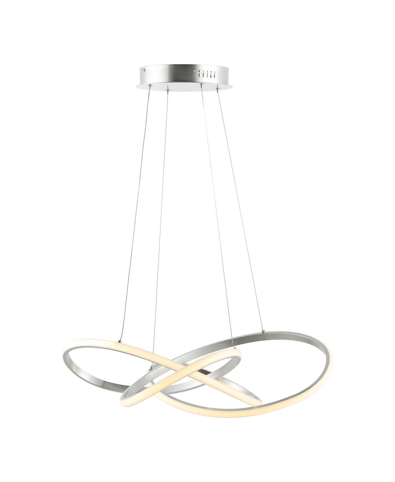 Jonathan Y Alexia 25" Abstract Integrated Led Metal Adjustable Pendant
