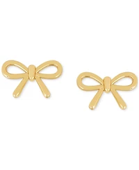 Polished Tied Ribbon Teeny Bow Stud Earrings in 14k Gold