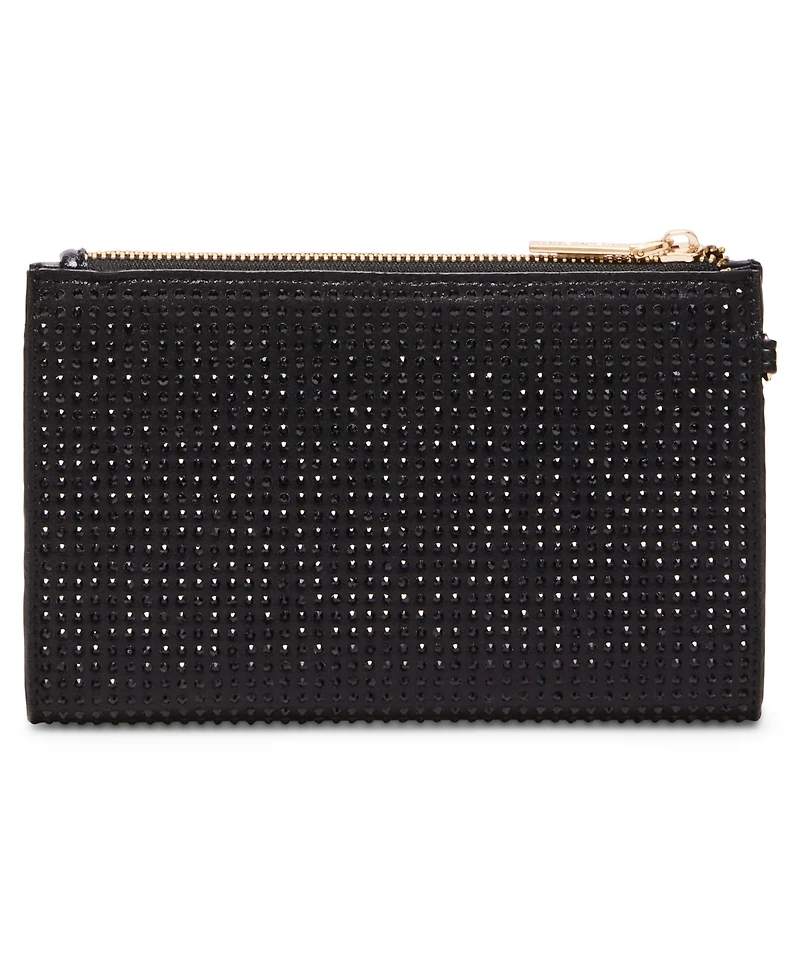 Ak 2 piece gift set with rhinestone zip clutch and card case