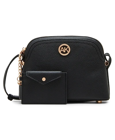 Anne Klein Dome Zip Top Detachable Card Case Crossbody Bag
