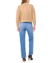 Vince Camuto Women's Long-Sleeve Pointelle Cardigan