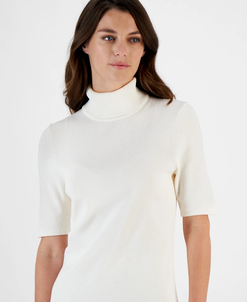 Anne Klein Women's Half-Sleeve Turtleneck Sweater