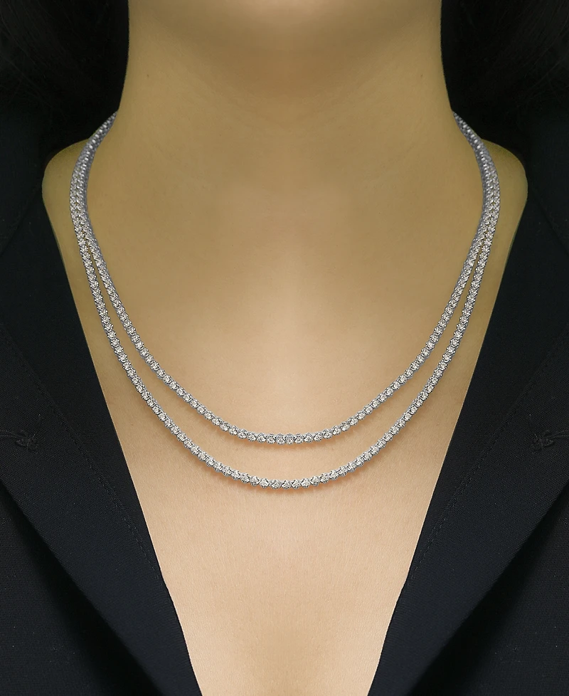 Wrapped in Love Diamond Two Layer 17" Tennis Necklace (5 ct. t.w.) in 10k White Gold or 10k Yellow Gold, Created for Macy's